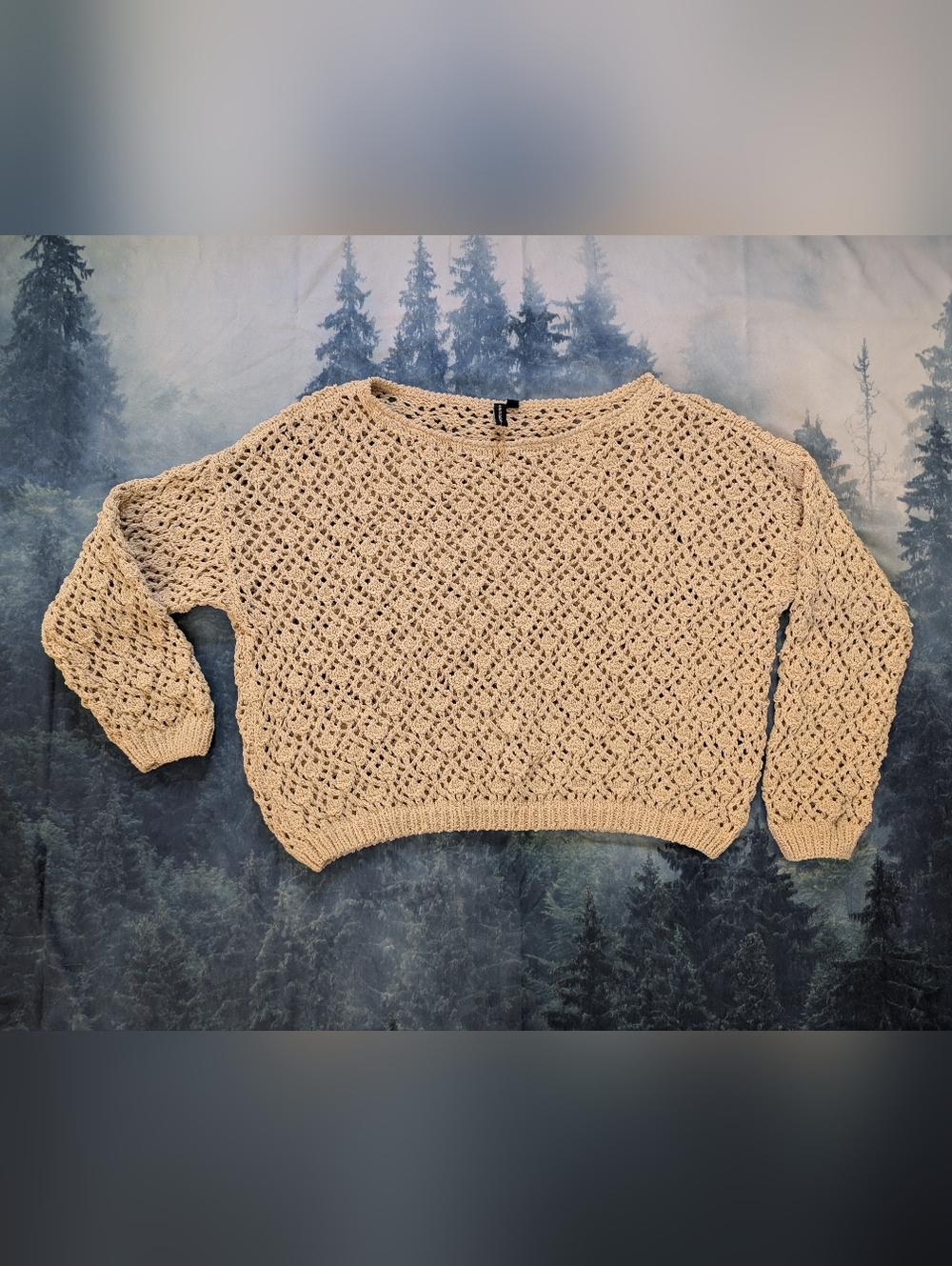 Open Knit Sweater Beige